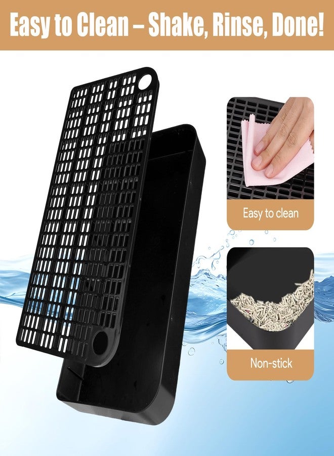 SXoonKing Cat Litter Box Step, Cat Ramp for Litter Box, Double Layered Litter Catcher Mat with Filter Function, Pet Ramp Stool for Kitten & Elderly Cats, Non-Slip & Anti-Litter Tracking, Easy Clean (Black) - Image 5